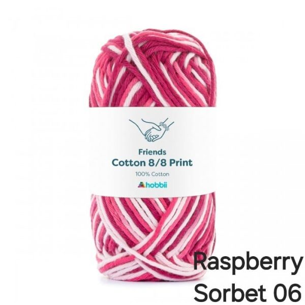 Fil Hobbii Friends Print  8/8/Raspberry Sorbet 06