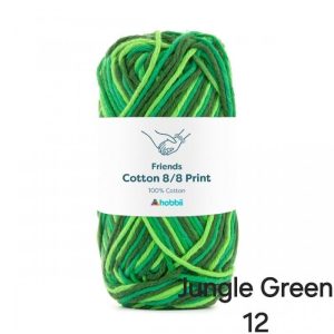 Fil Hobbii Friends Print  8/8/Jungle Green 12