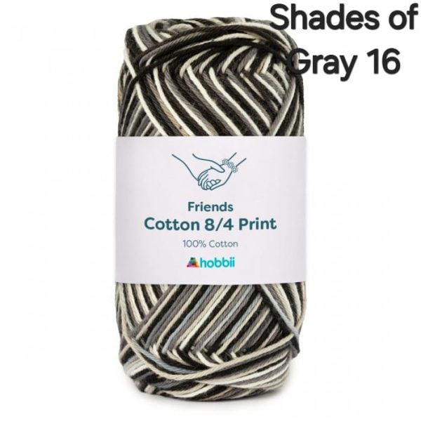 Fil Hobbii Friends Print  8/4/Shades of Gray 16