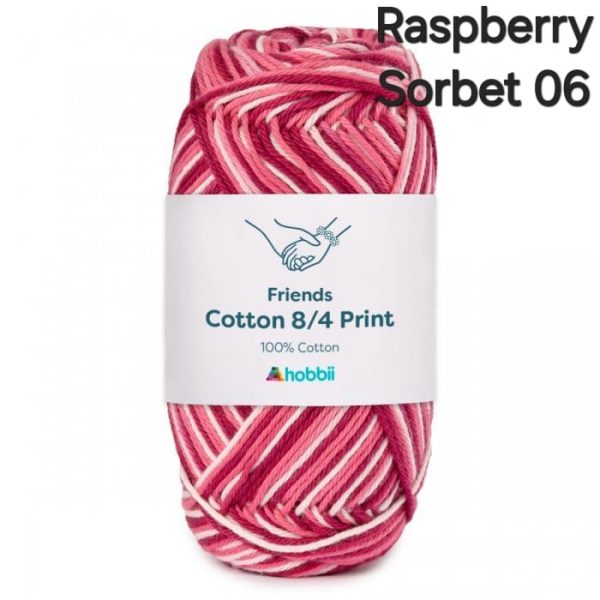 Fil Hobbii Friends Print  8/4/Raspberry Sorbet 06
