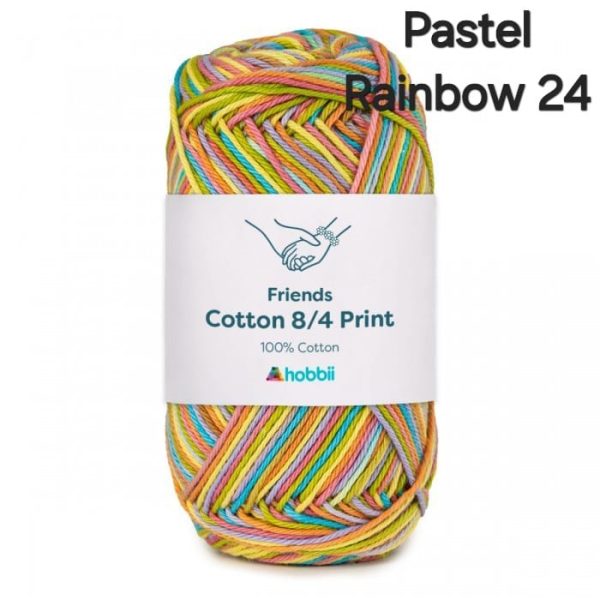 Fil Hobbii Friends Print  8/4/Pastel Rainbow 24