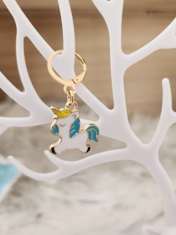 Marqueur de Maille/Licorne blanc et bleu